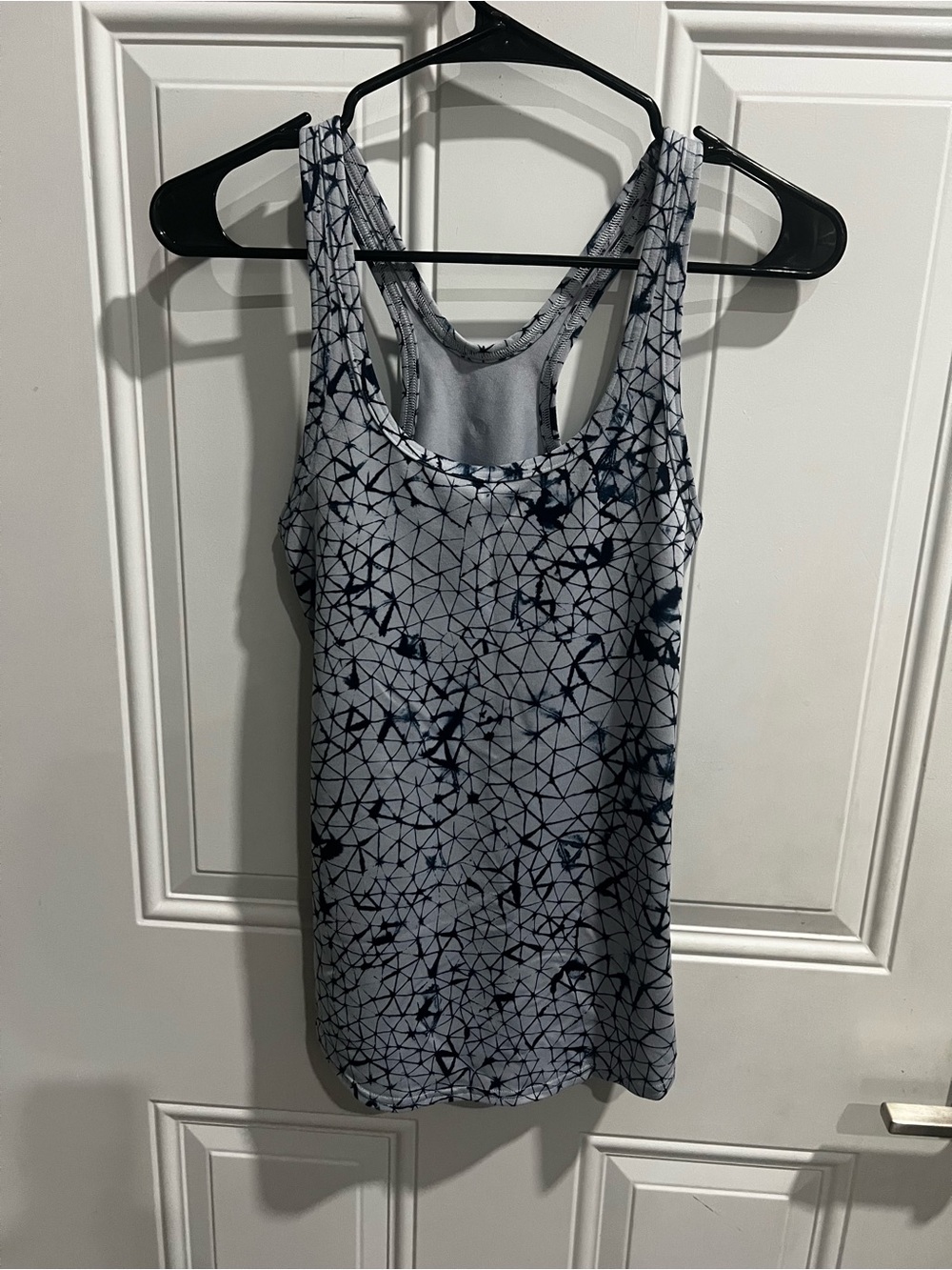 lululemon athletica Gray and Navy Geometric Racerback Tank